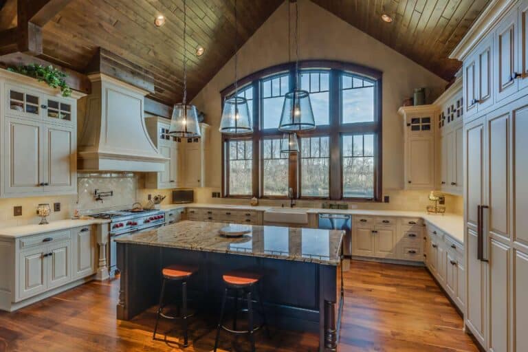 View of gorgeous giant windows and counter with seating in South Bend Indiana