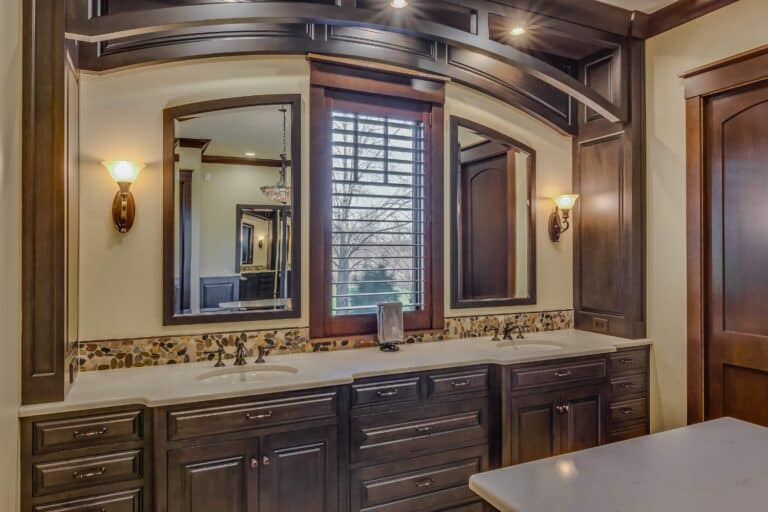 View of custom bathroom vanity in South Bend Indiana