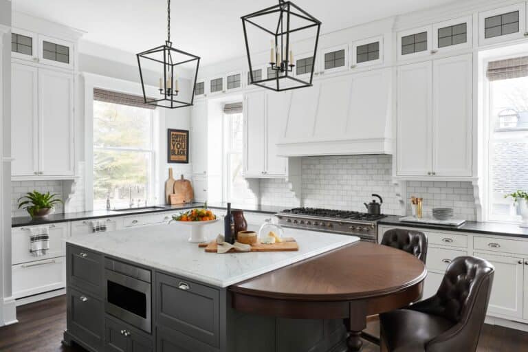 Custom white kitchen cabinetry in Evanston IL