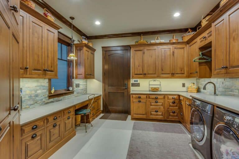 View of custom cabinets in laundry room in South Bend Indiana