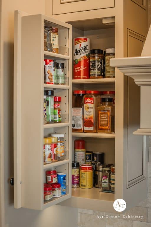 seasoning shelf, custom kitchen cabinets in bremen, indiana