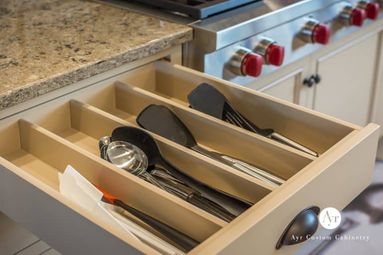 utensil drawer, custom kitchen cabinets in bremen, indiana