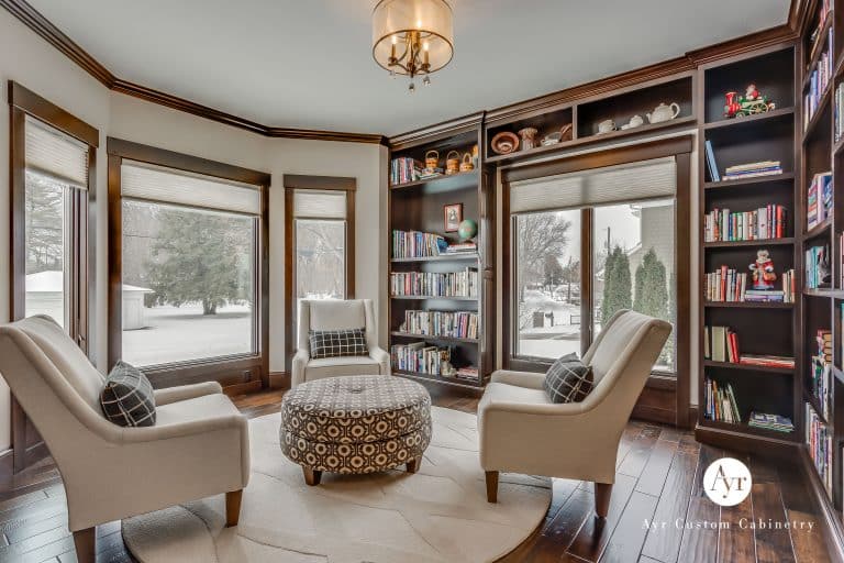 custom library cabinets in elkhart