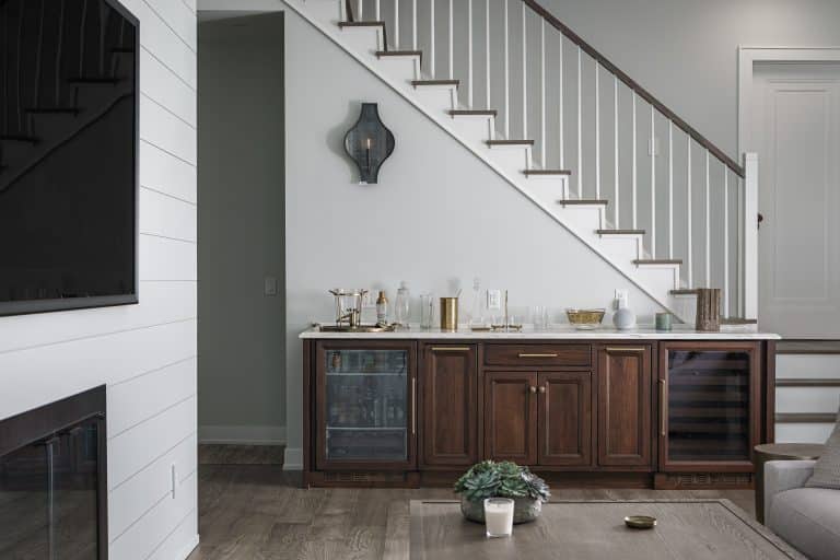 modern wet bar in living room