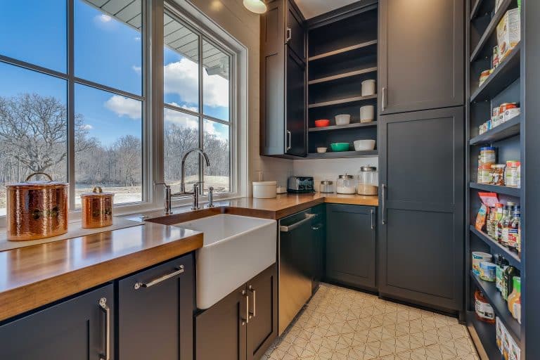 walk in pantry in custom kitchen cabinets in middlebury in