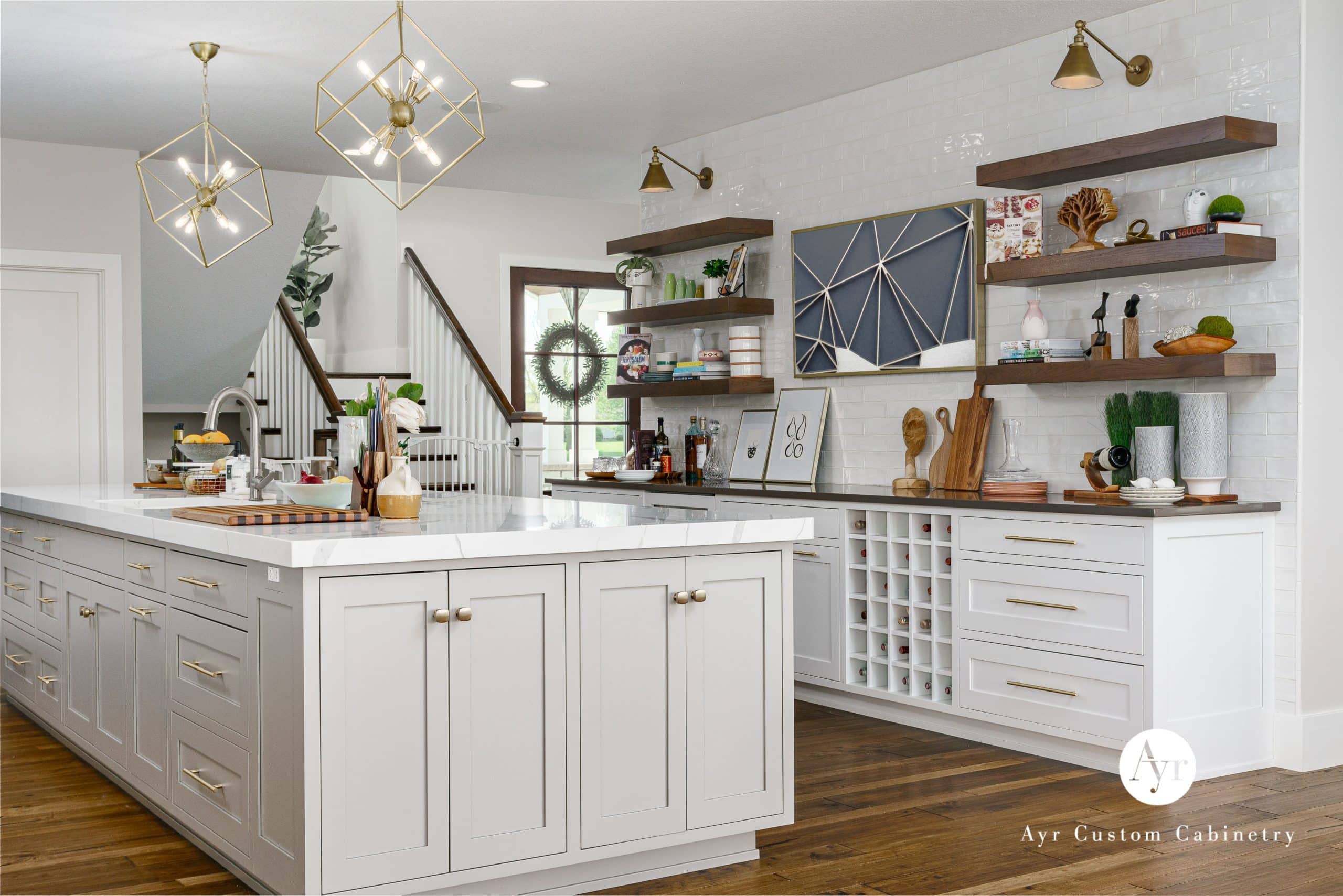 wakarusa custom kitchen with open shelving