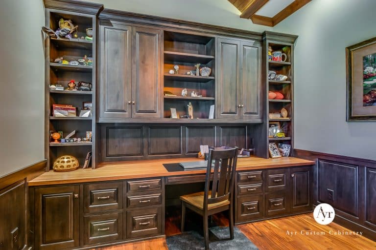 large brown office cabinets