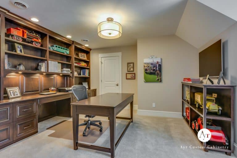 second floor custom office cabinets